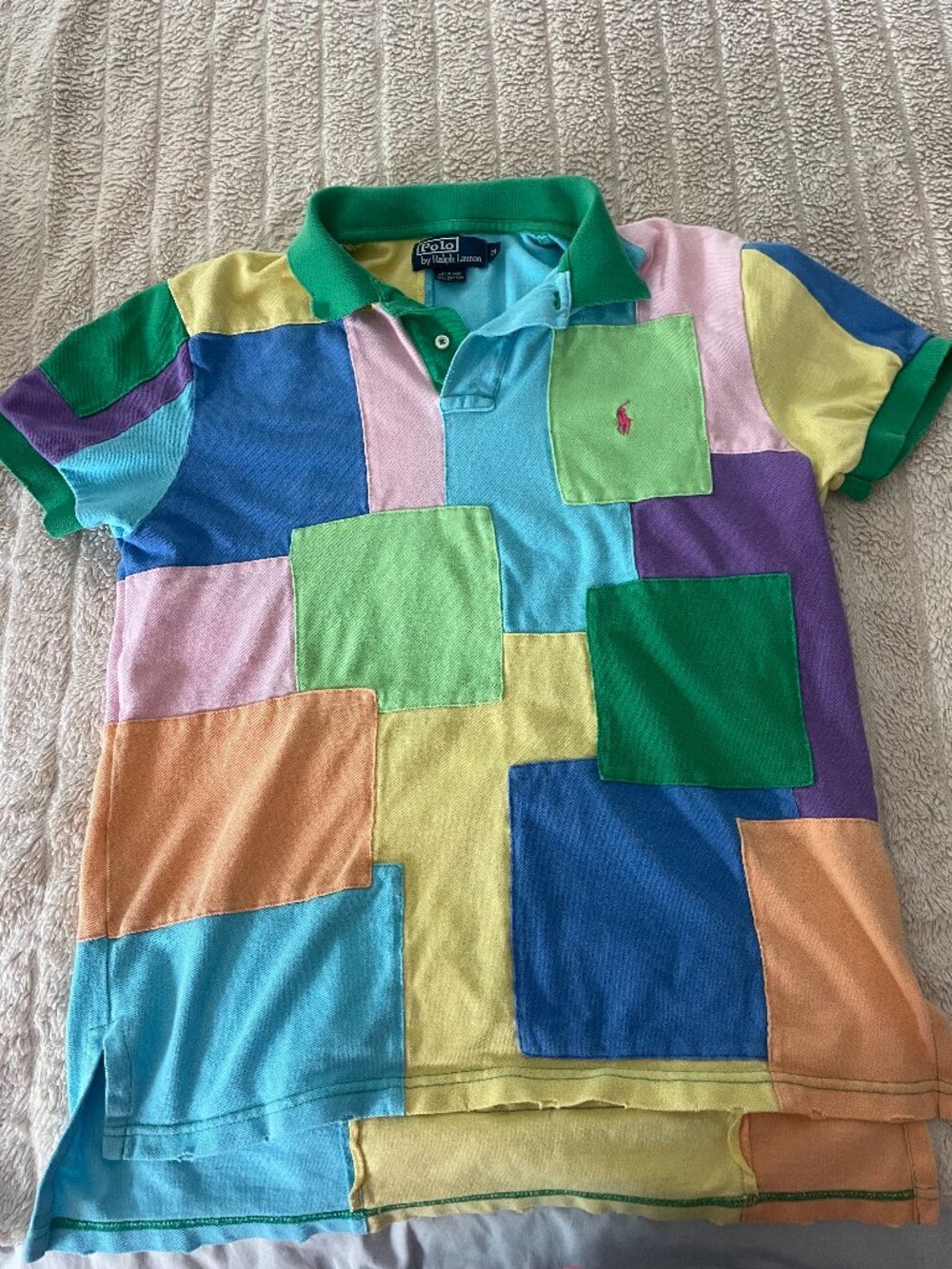 Ralph Lauren Vintage Patchwork Polo Shirt - Men's Medium